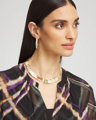 Gold Tone Pave Collar Necklace