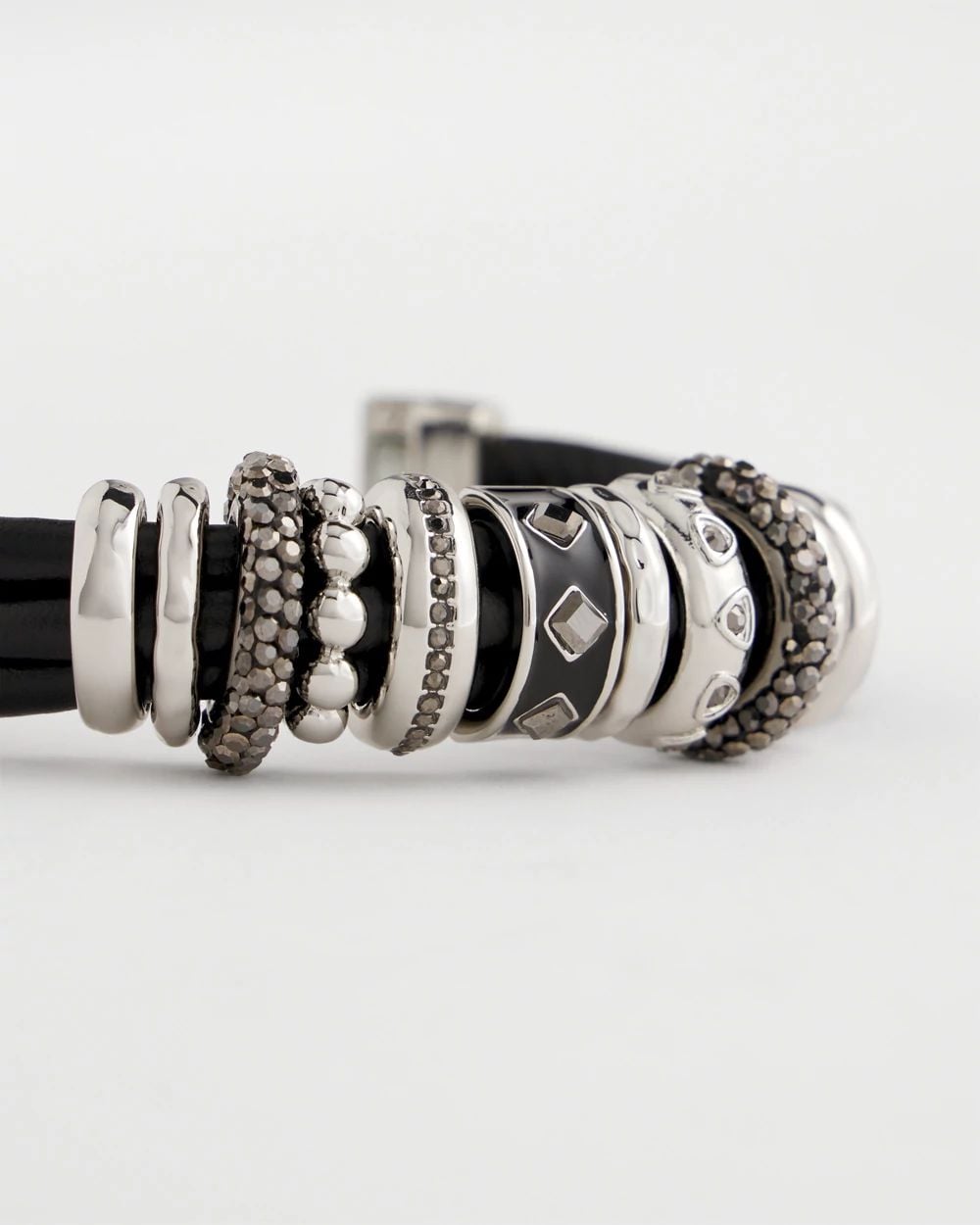 Black & Silvertone Charm Bracelet click to view larger image.