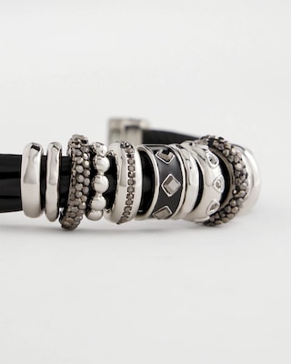 Black & Silvertone Charm Bracelet click to view larger image.