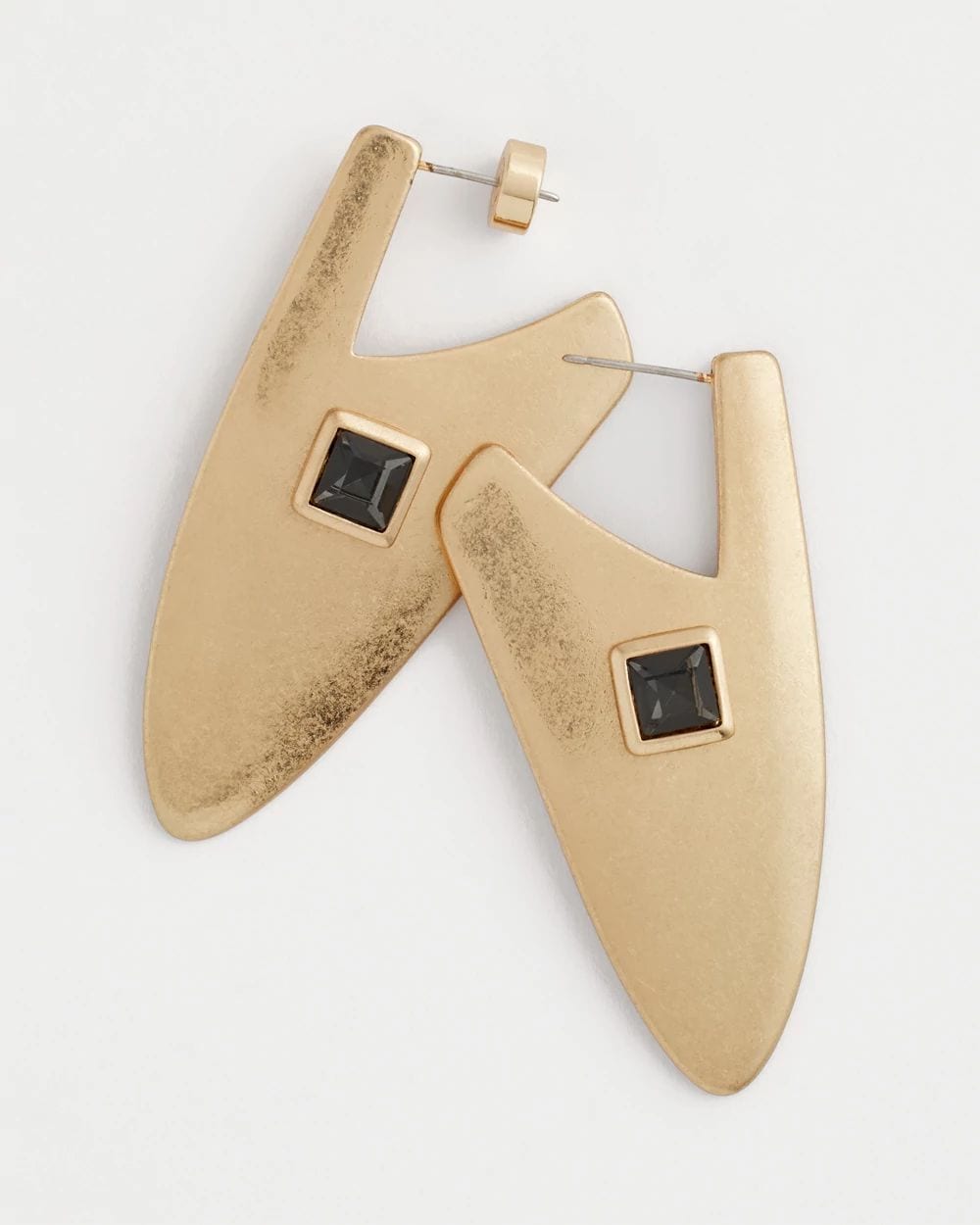Gold Triangle Linear Earrings