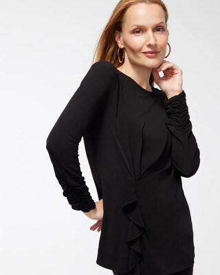 Black Label Drape Front Tunic