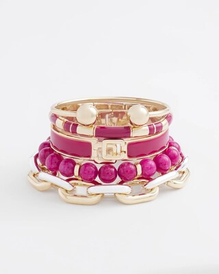 Magenta Colorblock Stretch Bracelet