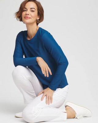 Zenergy® UPF Crew Neck Mesh-Inset Pullover click to view larger image.