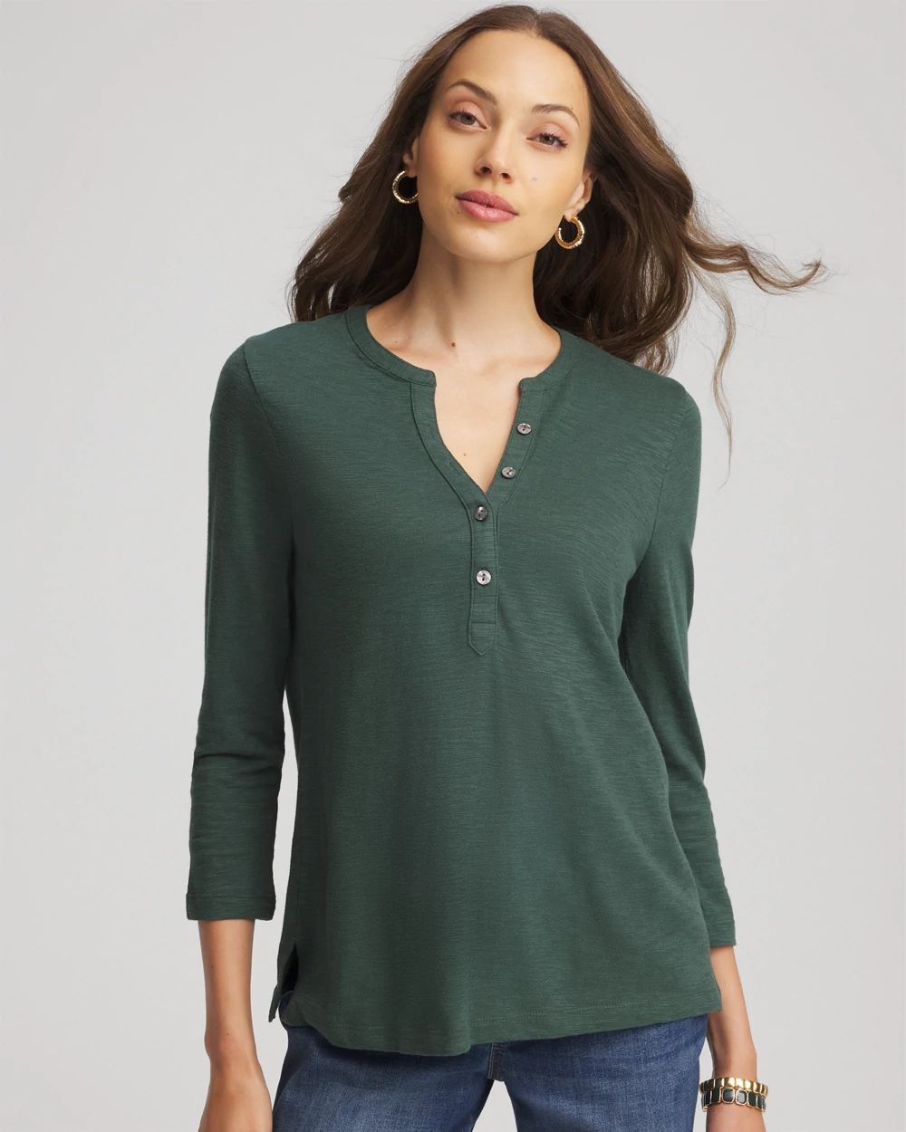 Cotton Slub Henley Shirt