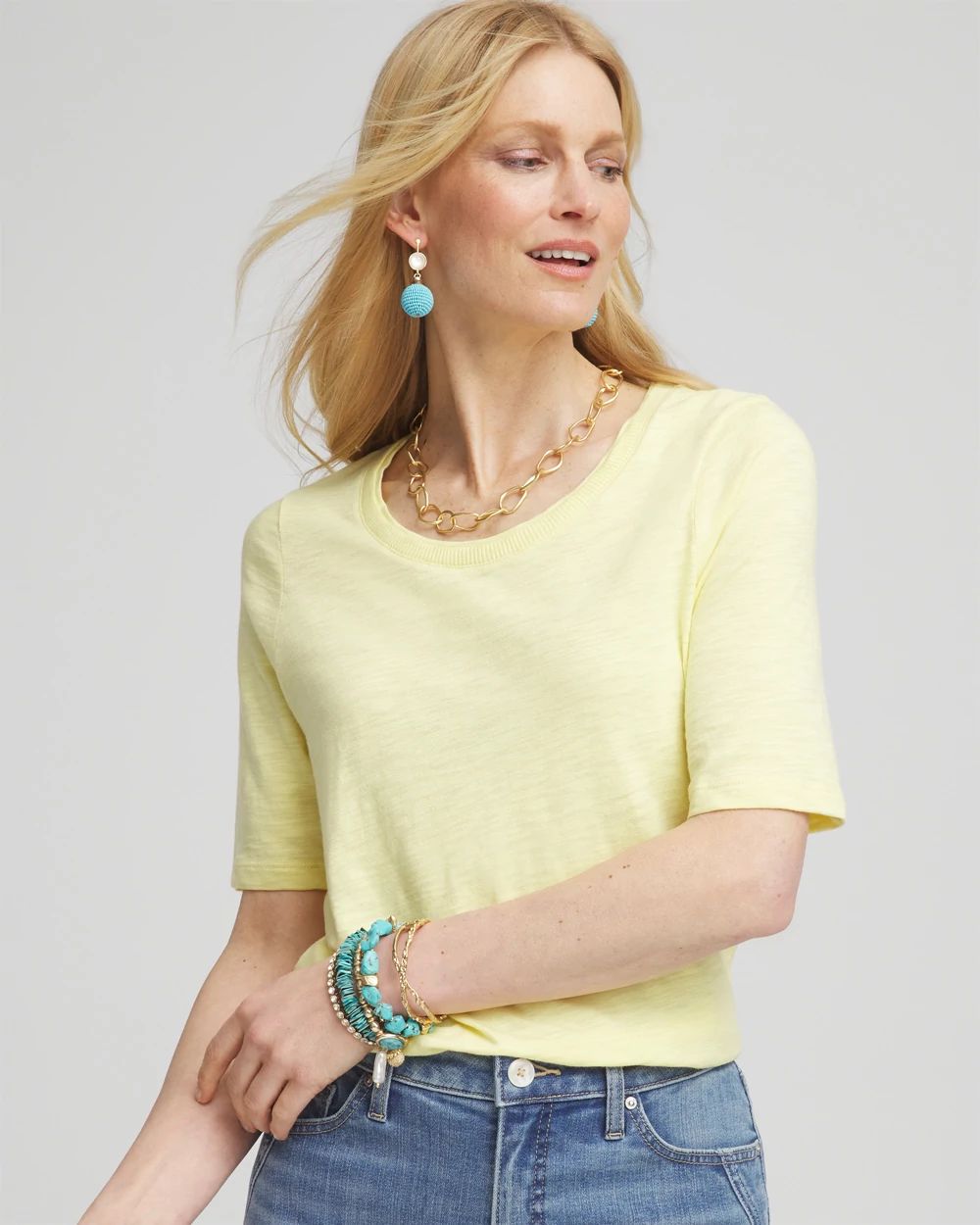 Slub Elbow-Sleeve Tee