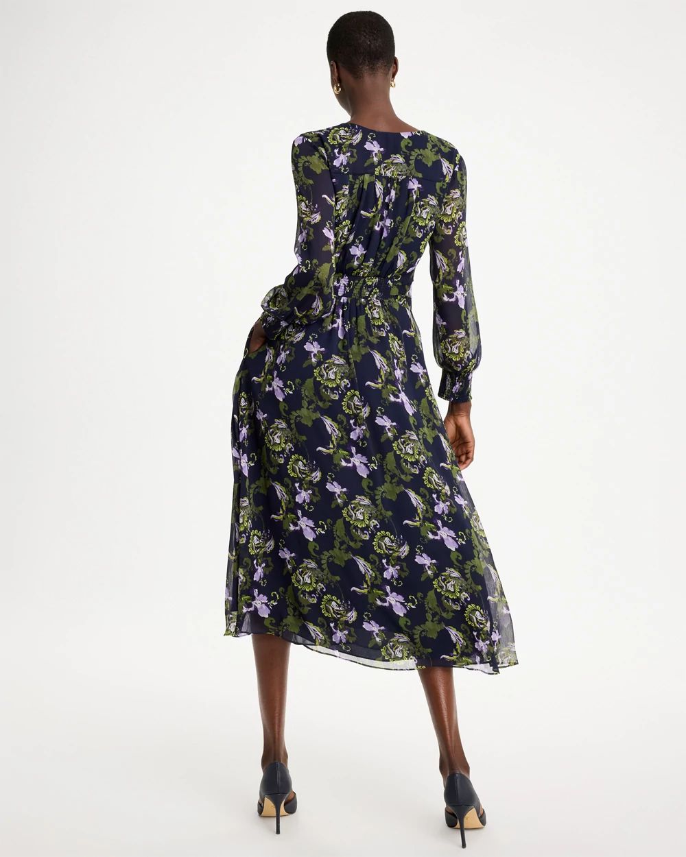 Crinkle Chiffon Surplice Maxi Dress click to view larger image.