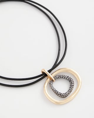 Pave Corded Pendant Necklace click to view larger image.