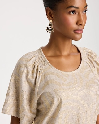 Cotton Foiled Shirred Tee click to view larger image.