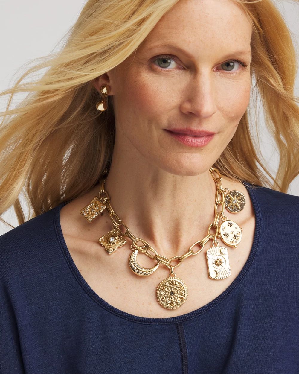 Gold Celestial Charm Necklace click to view larger image.