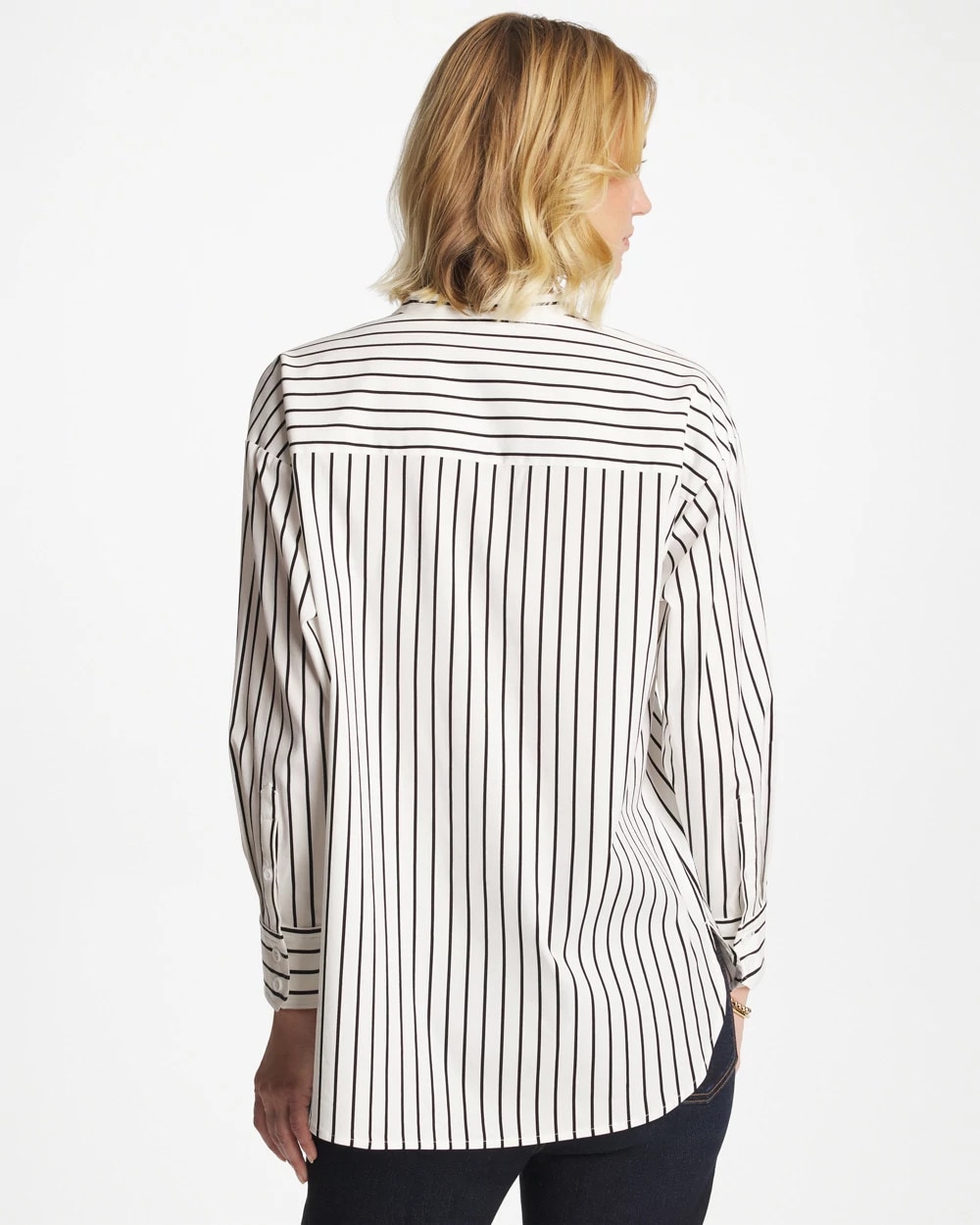 Striped Poplin Applique Tunic