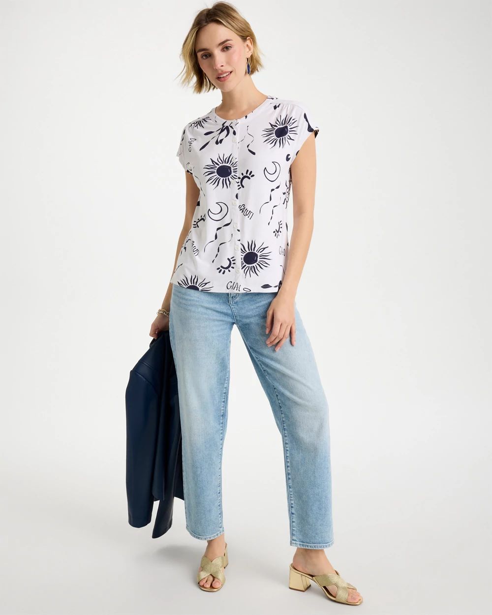 La Playa Refined Button Tee click to view larger image.