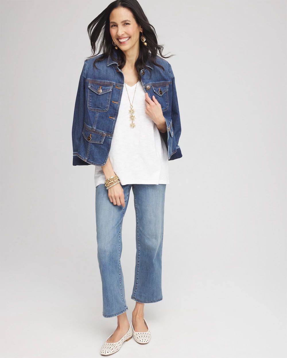 Cotton Slub V-Neck Tee