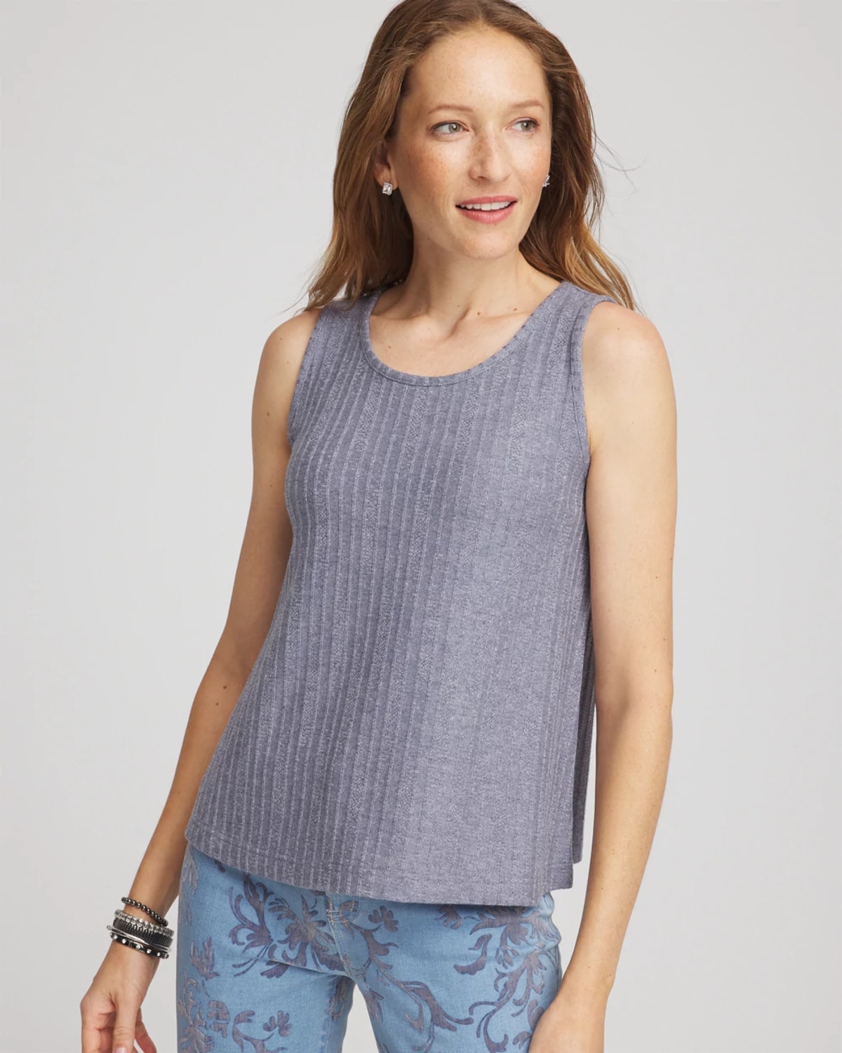 Chico's Cozy Tank Twinset In Blue In Blue