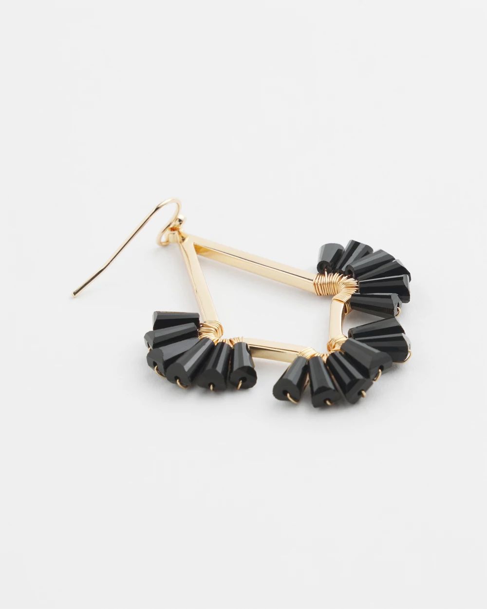 No Droop™ Black Glass Bead Earrings