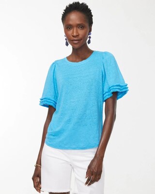 Linen Fringe Sleeve Tee