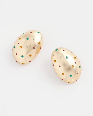 Multicolor Pavé Stud Earrings