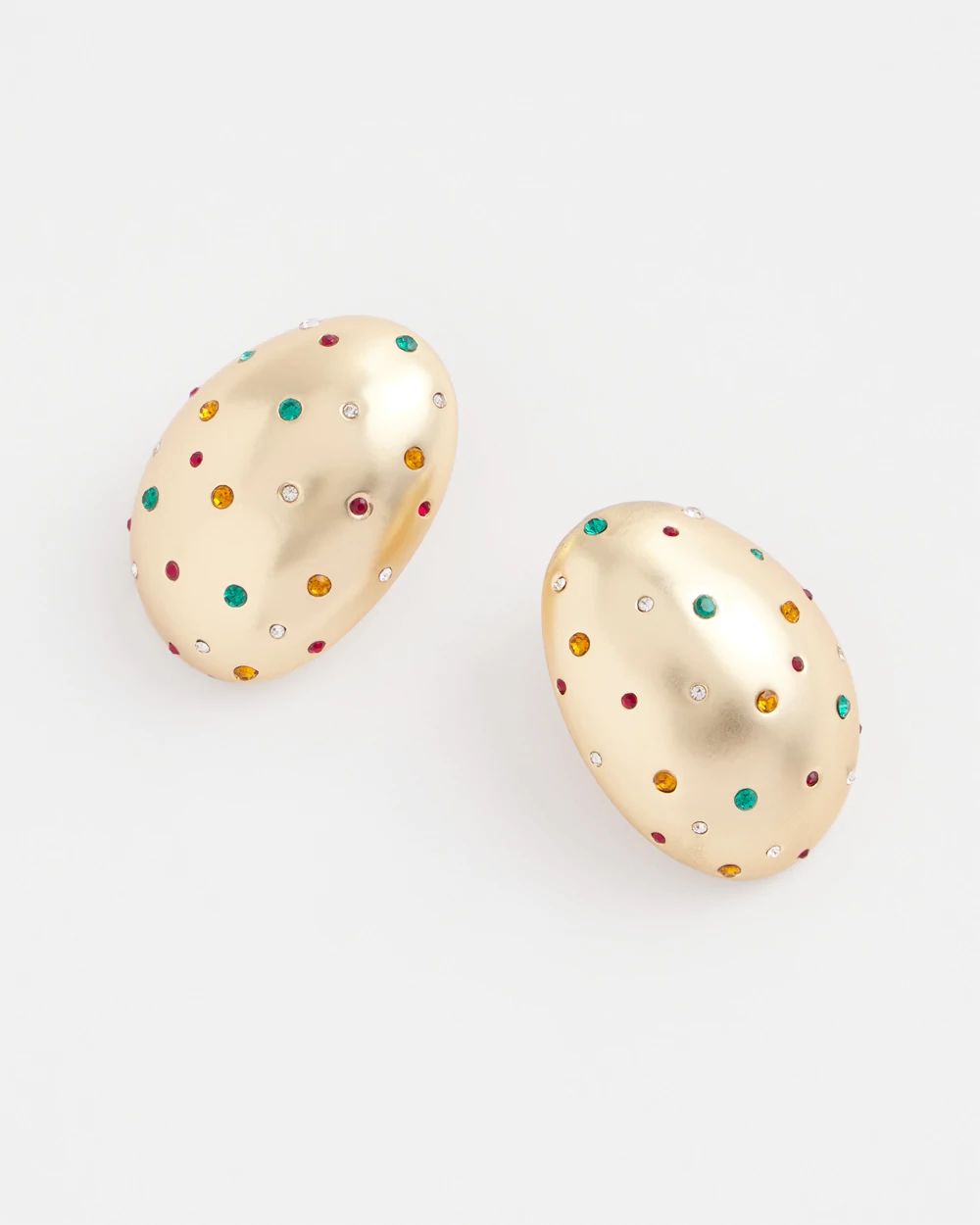 Multicolor Pavé Stud Earrings
