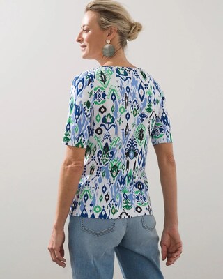 Ikat Pima Elbow Sleeve Tee