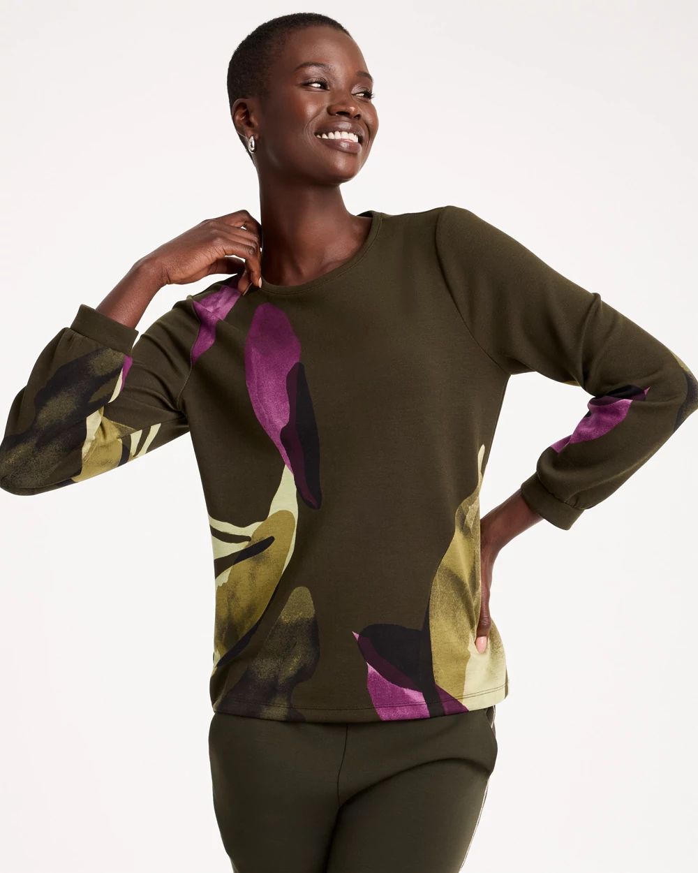 Zenergy® Soft Printed Long-Sleeve Top