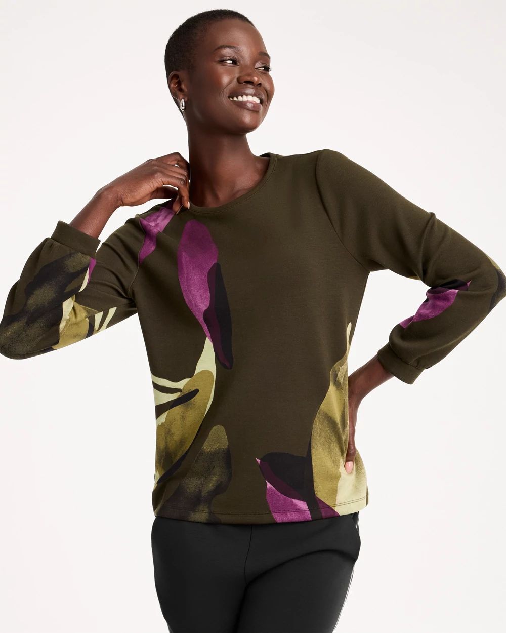 Zenergy® Soft Printed Long-Sleeve Top