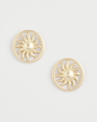 Golden Sun Medallion Earrings