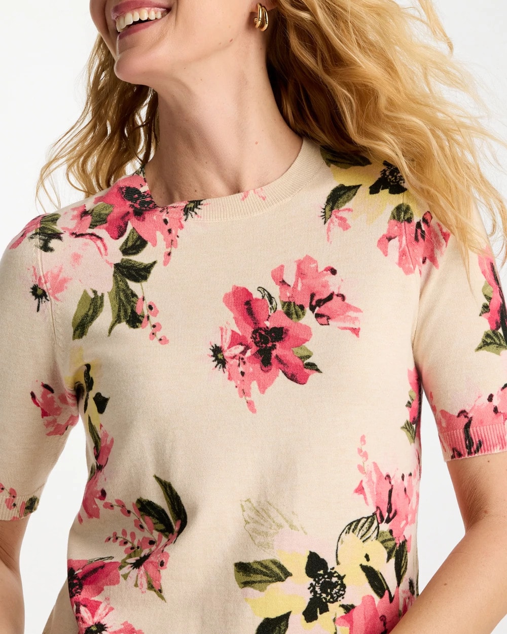 Ella Crewneck Floral Pullover Sweater
