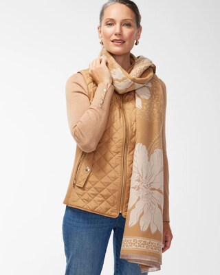 Floral Jacquard Oblong Scarf