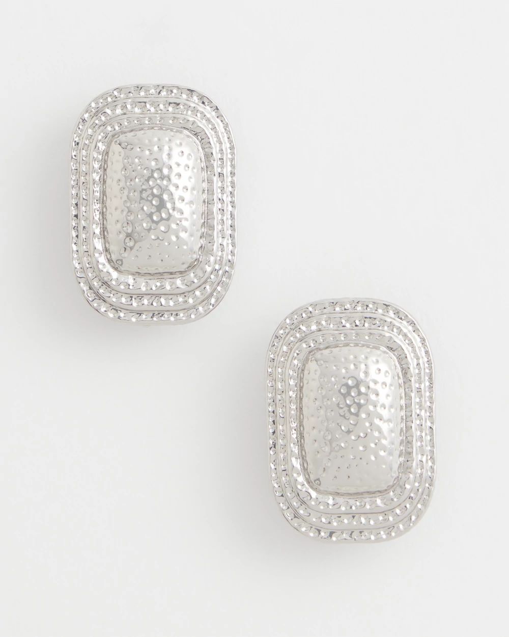 No Droop® Silvertone Square Clip-On Earrings