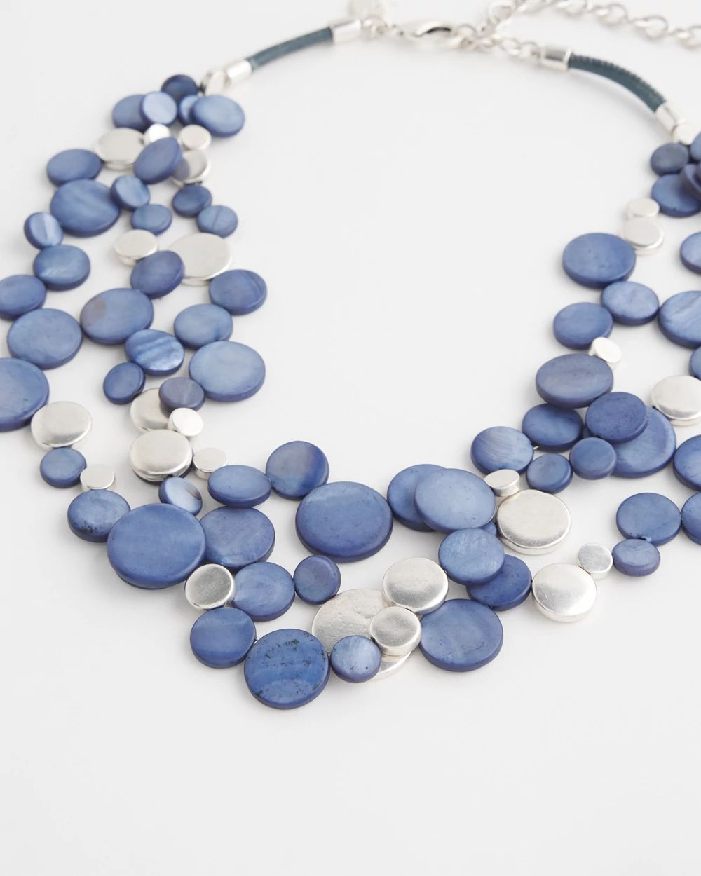 Blue Shell Multistrand Necklace