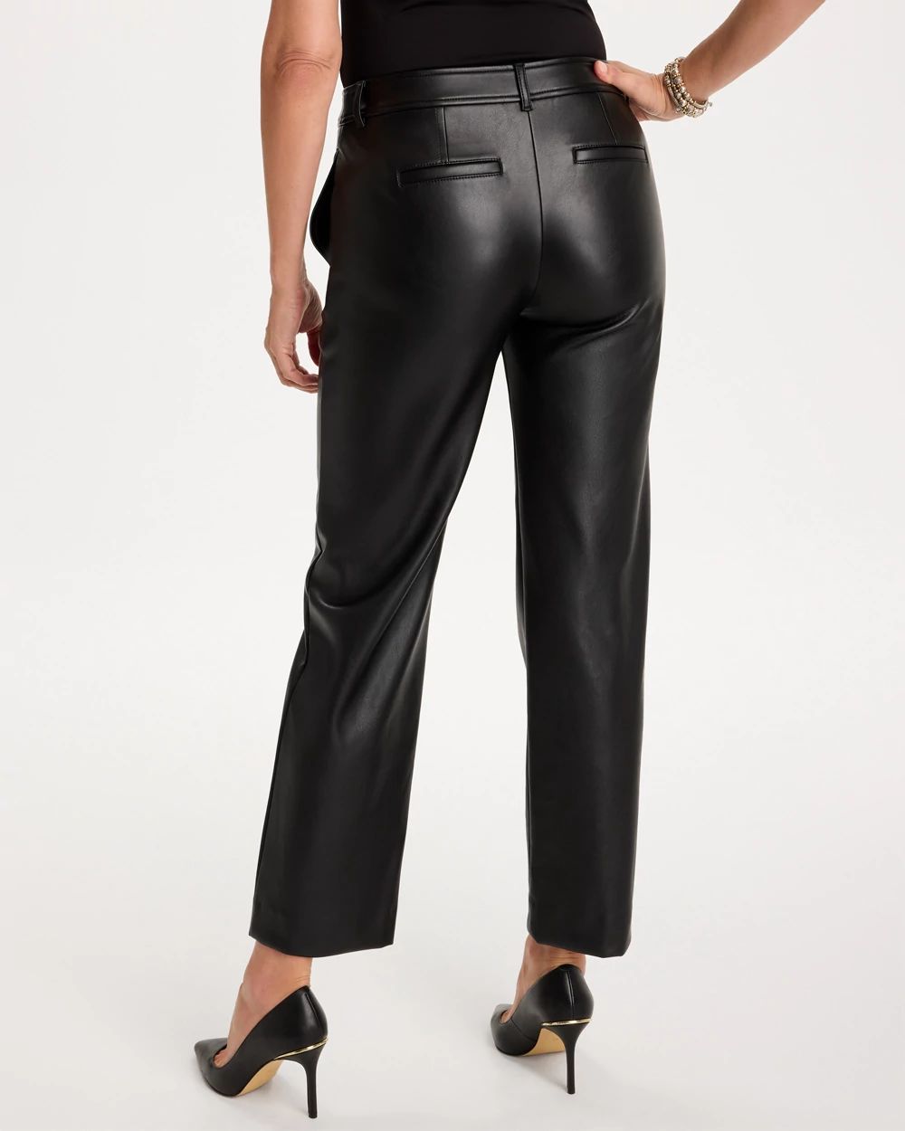 Emme Faux Leather Straight Ankle Pants click to view larger image.