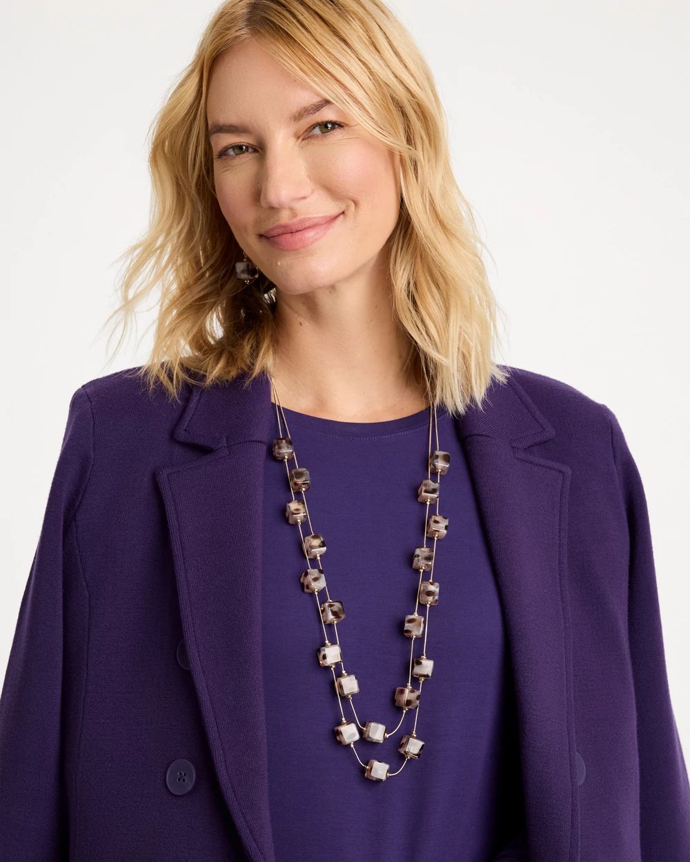 Cubed Tortoise Double-Strand Necklace click to view larger image.