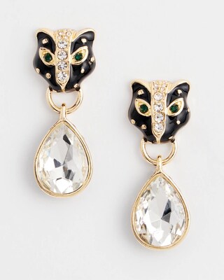 No Droop™ Jaguar Embellished Drop Earrings