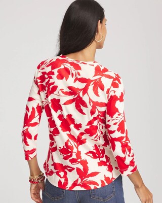 Pima Floral 3/4 Sleeve Tee click to view larger image.