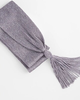 Metallic Knit Skinny Scarf click to view larger image.
