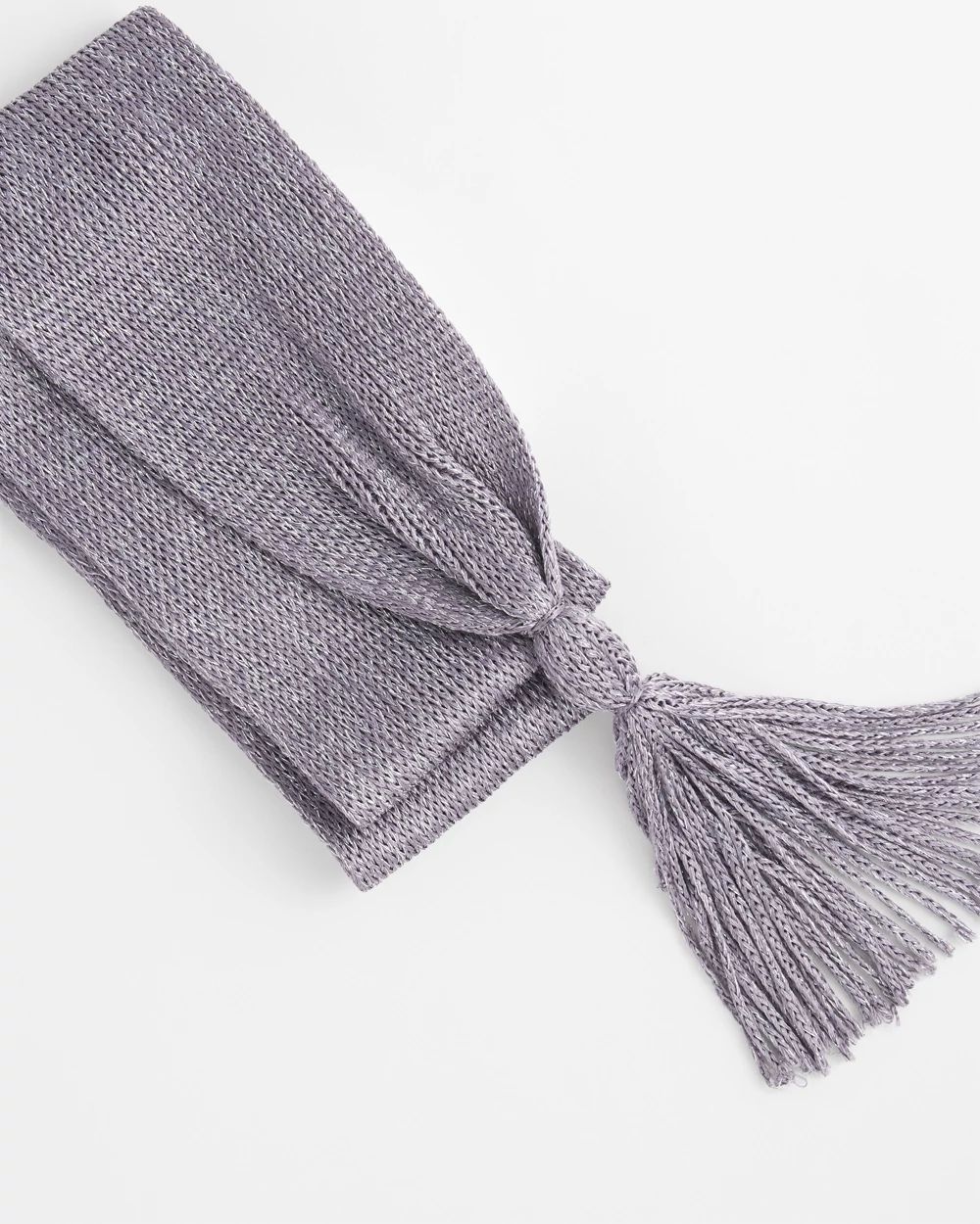 Metallic Knit Skinny Scarf
