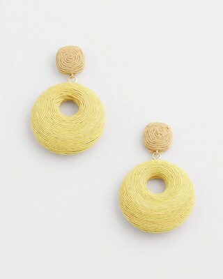 No Droop™ Yellow Raffia Drop Earrings