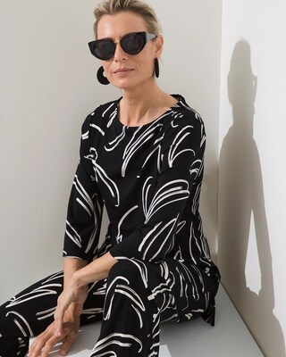 Travelers Brushstroke Print Classic Tunic