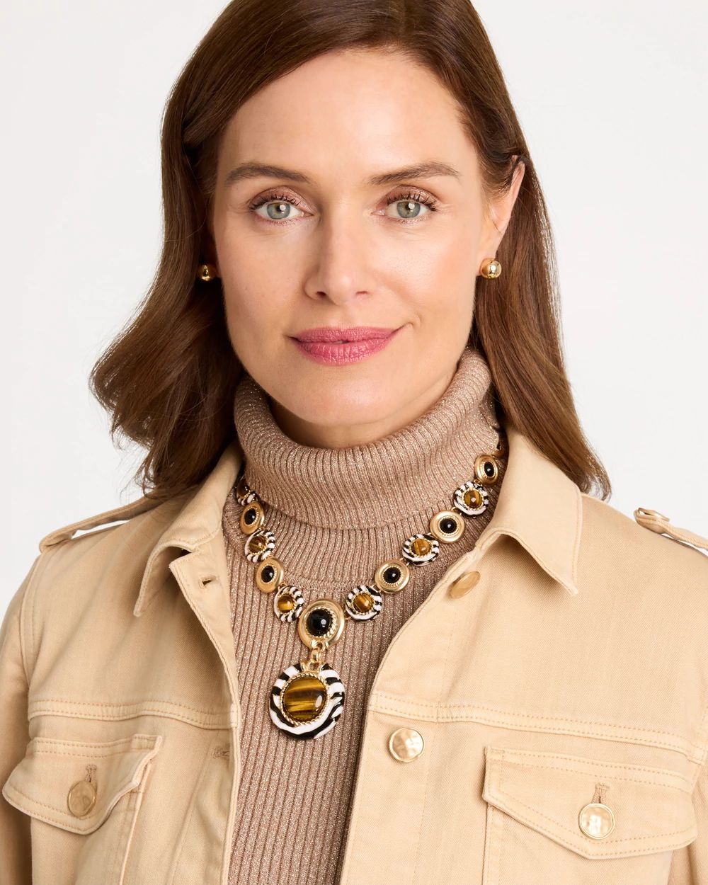 Zebra Cab Animal Pendant Necklace click to view larger image.