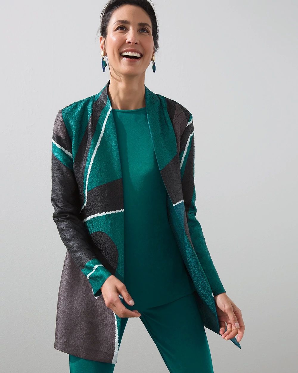 Travelers Collection Crushed Print Jacket