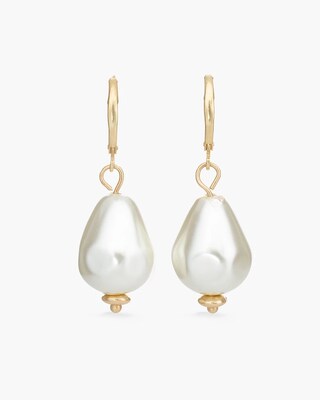Faux-Pearl Drop Earrings