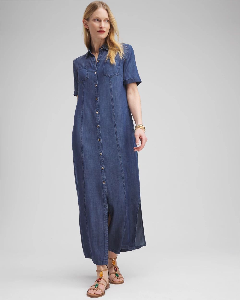 Short Sleeve Maxi Shirt Dress