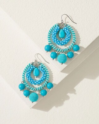 Drop Hoop Seed Bead Earrings