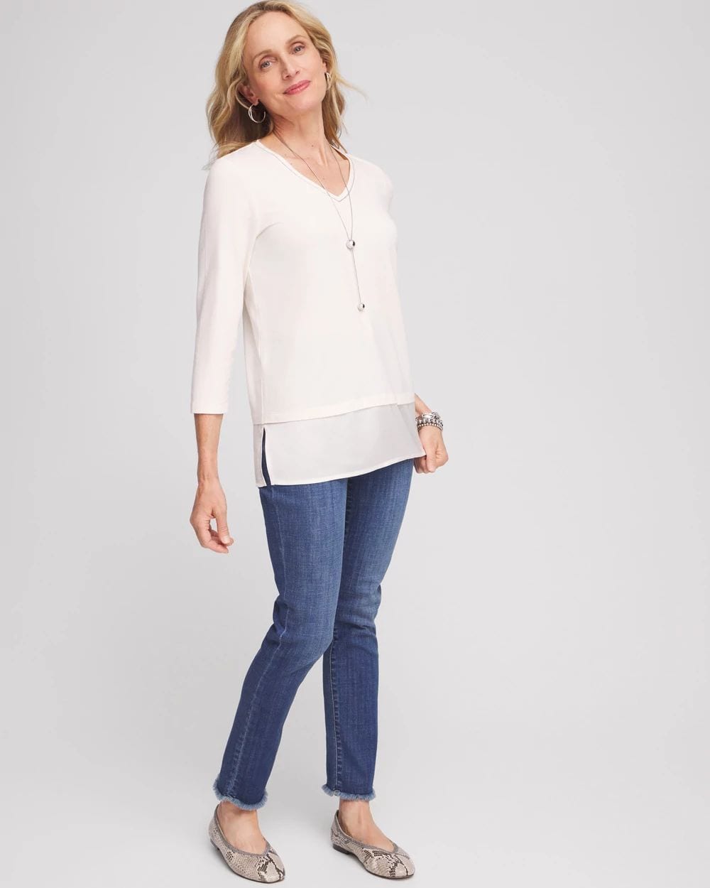 Caviar Satin Mix Tunic click to view larger image.