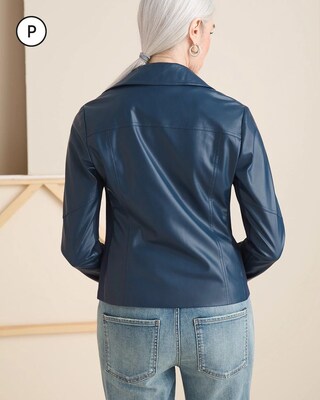 Petite Faux-Leather Moto Jacket