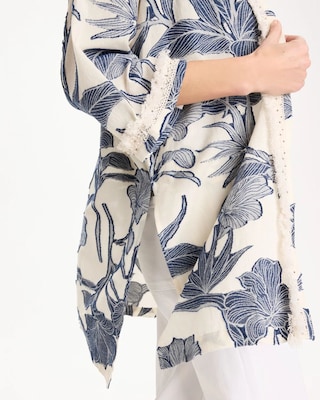 Cotton Jacquard Fringed Kimono click to view larger image.