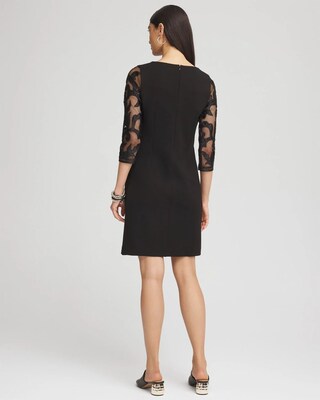 Mesh Floral Ponte Sheath Dress click to view larger image.