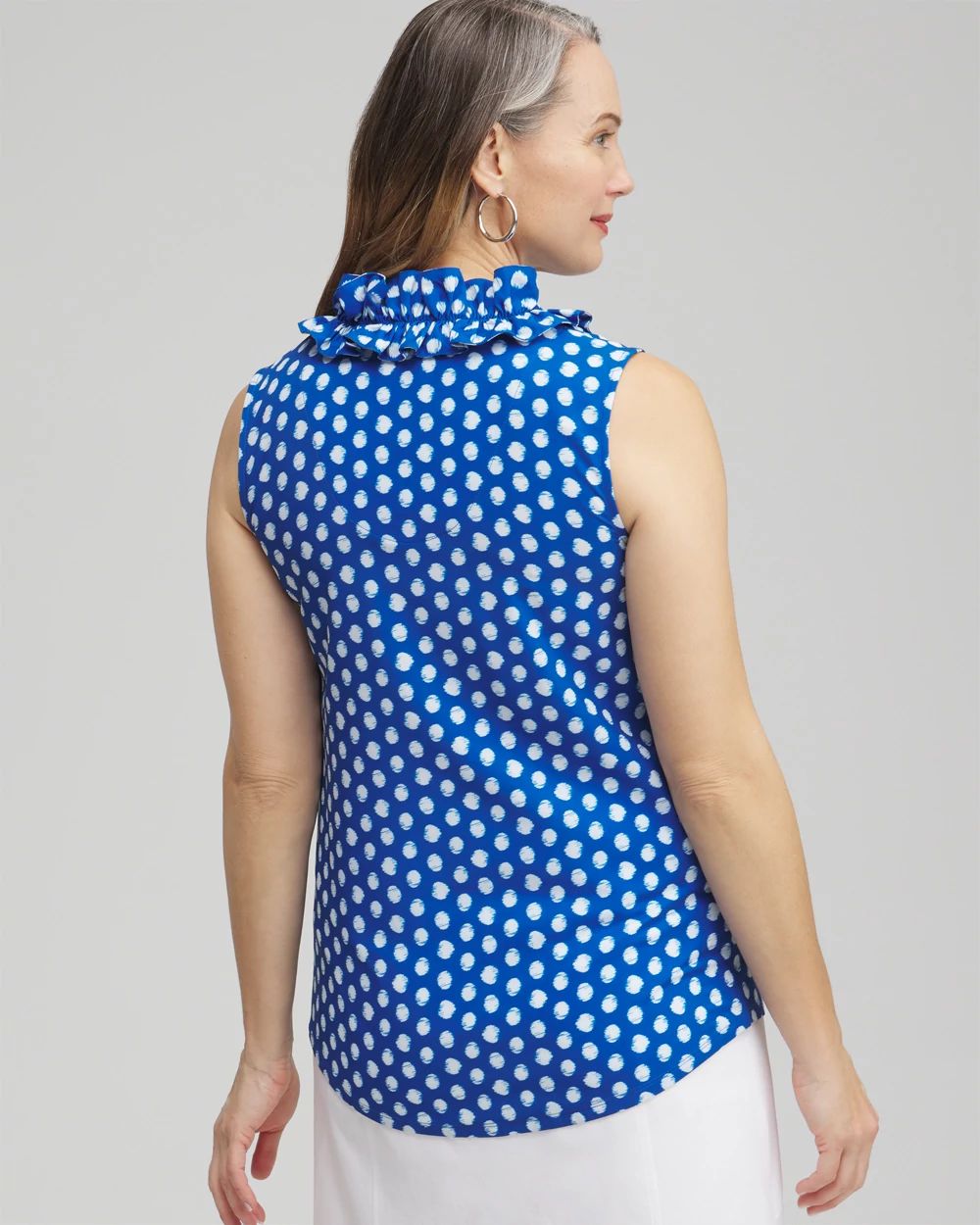 Zenergy® UPF Neema Dot Ruffle Tank