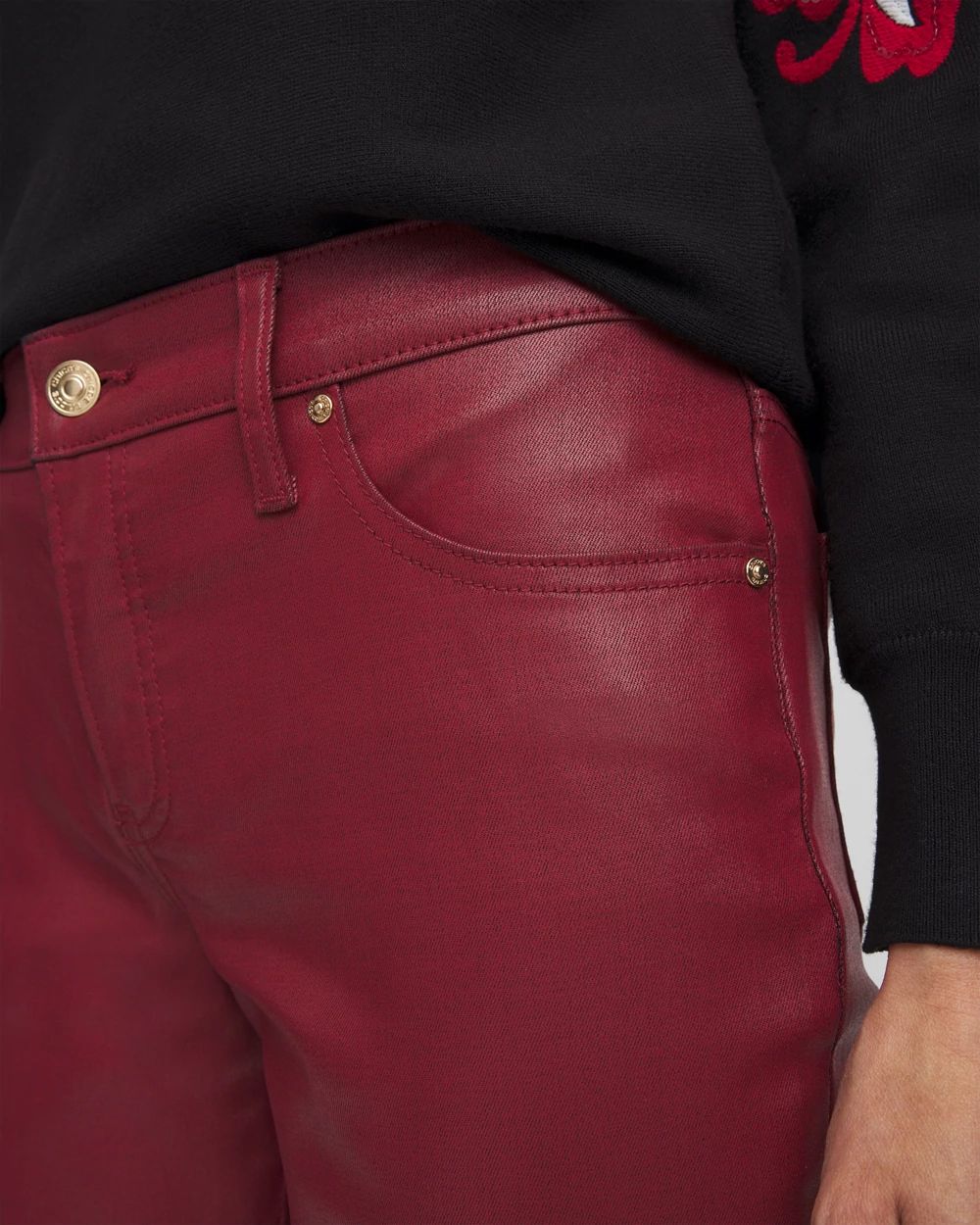Girlfriend Coated Slim Leg  Jeans