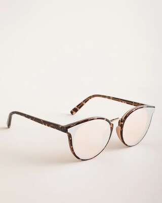 Faux-Tortoiseshell Round Sunglasses