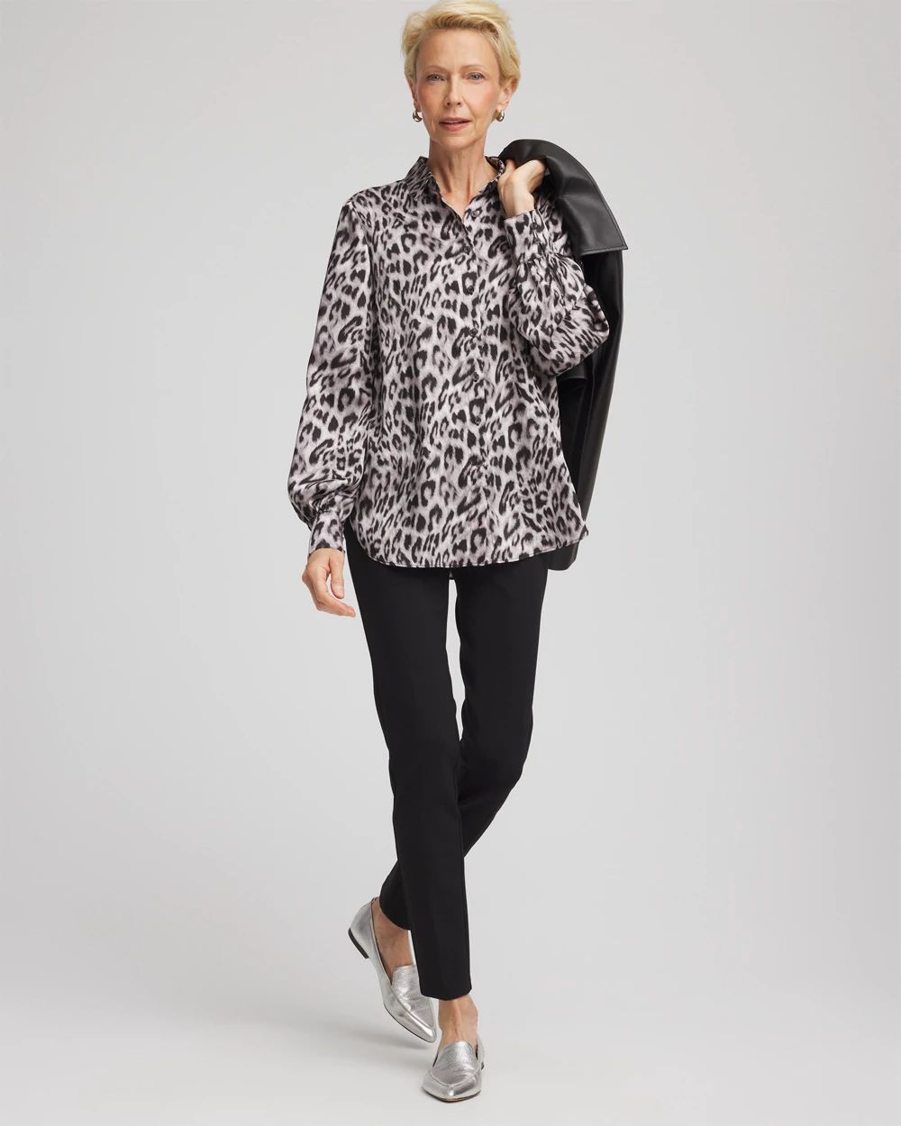 Faux Silk Snowy Animal Shirt
